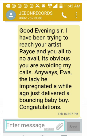 Singer Rayce babymama is a prostitute in Ilorin - Former manager, Danku blows hot after split