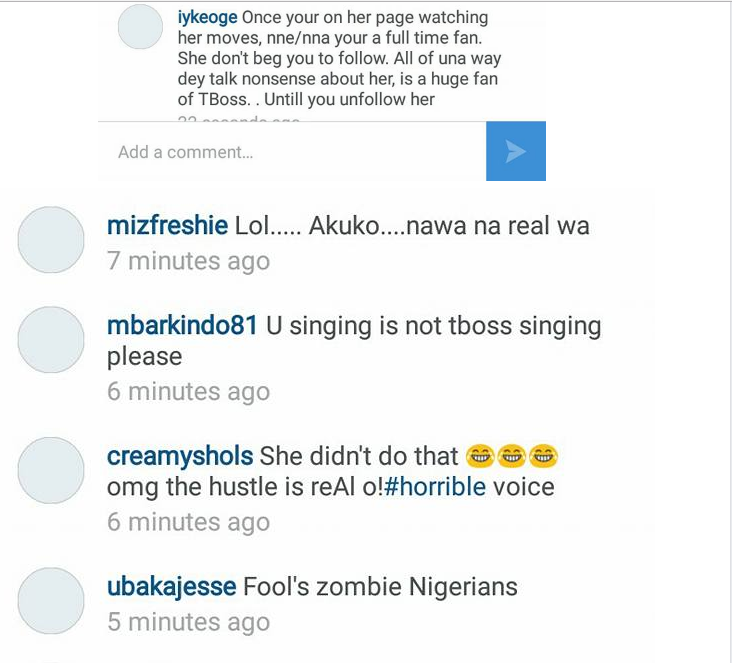 Big Brother Naija Tboss sister, Wendy recites national anthem
