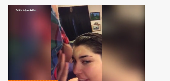 Lady uses boyfriend's scrotum to smoothen makeup