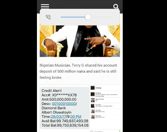 Terry G bank account details, fans vow to blow whistle