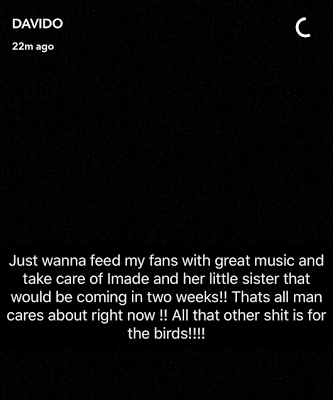 Baby number two from new baby mama would be born in two weeks, Davido