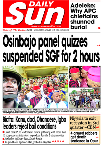 Naija.fm Newspaper Review - 26 April 2017