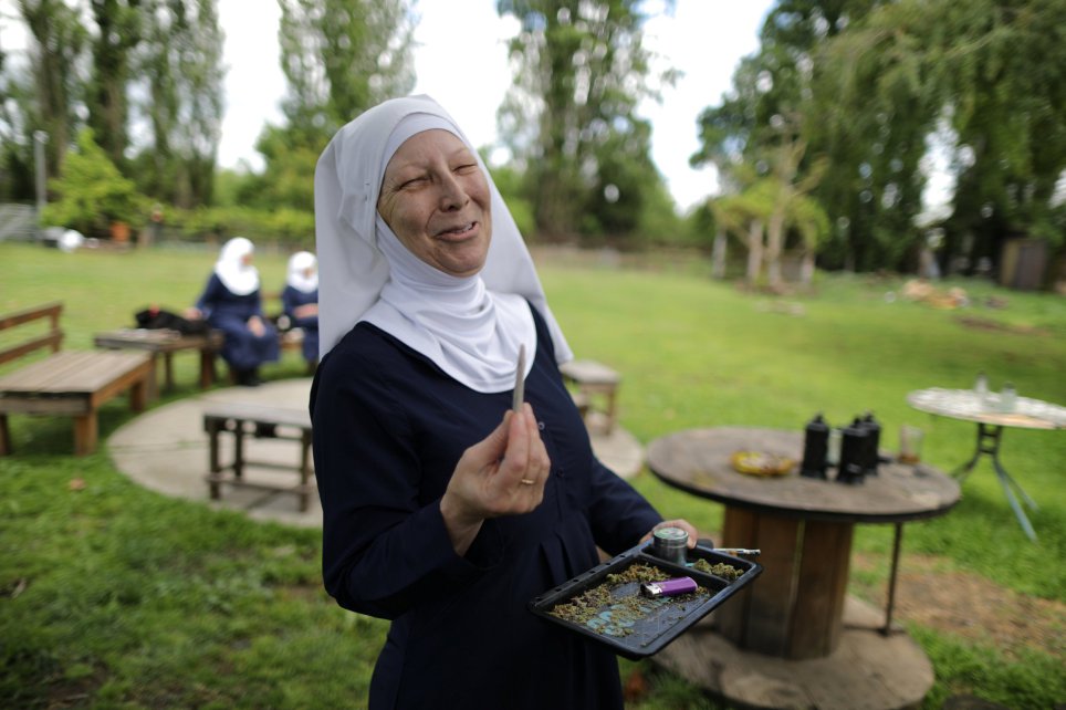 Nuns selling, smoking weed on streets