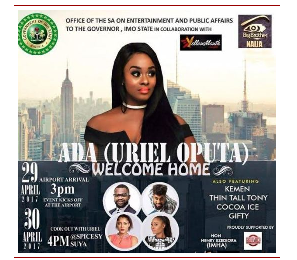 BBNaija Uriel vs Imo State Government, homecoming party