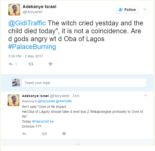 Nigerians react to Oba of Lagos palace fire incident