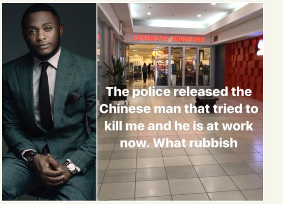 Ubi Franklin reacts as Police release Chinese man who tried to kill him