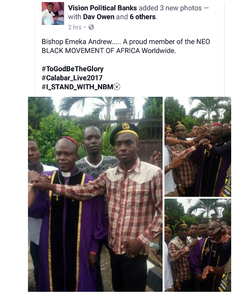 Mixed reactions as Nigerian Bishop joins dreaded cult group 'NBM' aka 'Black Axe'