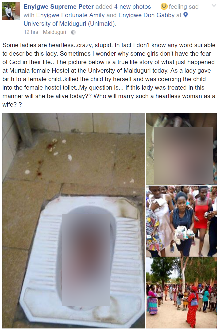 UNIMAID student kills baby after delivery