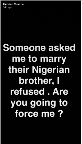 BBA Star, Huddah Monroe says 'God forbids I marry a Naija man