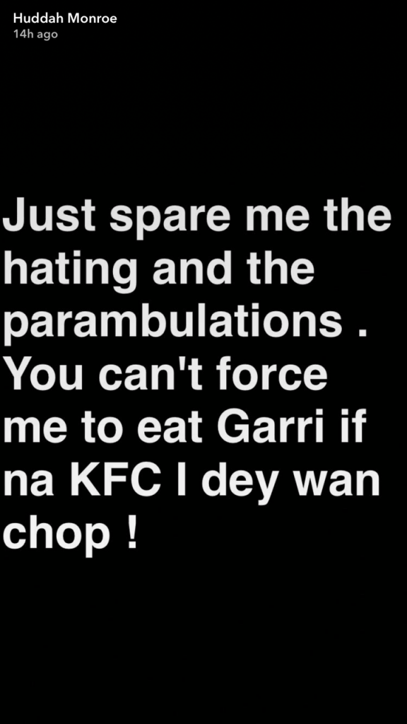 BBA Star, Huddah Monroe says 'God forbids I marry a Naija man