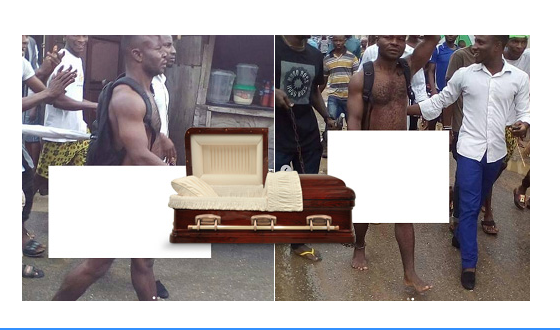 Yahoo boy paraded naked for attempting to use lover for rituals after s*x