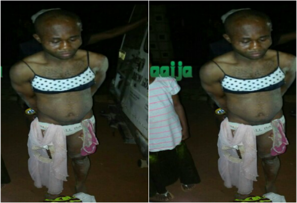 Man caught in Lagos wearing lady's undies for rituals at midnight
