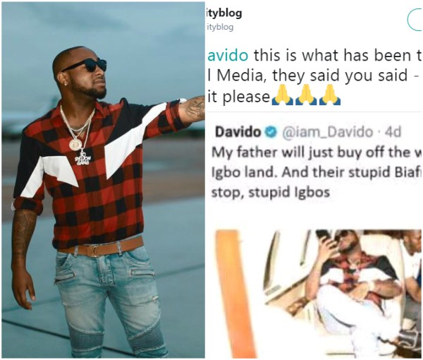 Davido denies saying his billionaire dad will buy off the whole of Igbo land