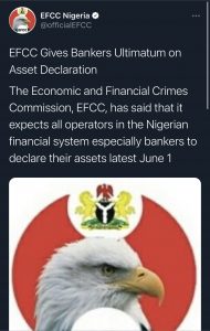 EFCC orders bankers to declare assets