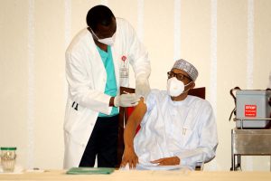President Buhari gets vaccinated with one of the COVI-19 vaccines