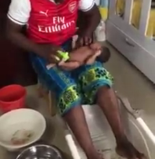 Infant Bathing Is Trending For Nigerian Dads